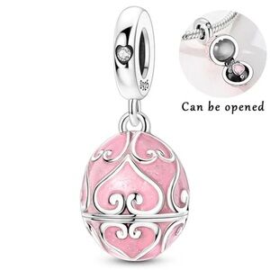 NWOT Openable Easter Egg Dangle Charm Sterling Silver 925